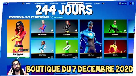 Retour skins super héros Boutique FORTNITE du 7 décembre item shop