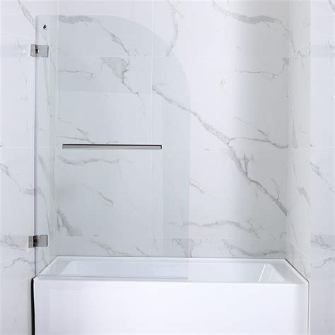 Vinnova Napoli 34" x 58" Polished Chrome Hinged Frameless Glass Tub Do