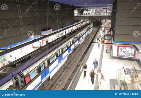subway metro underground train madrid spain editorial stock image