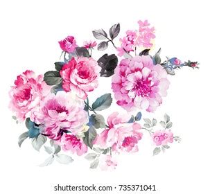 watercolor illustration bouquet simple white background