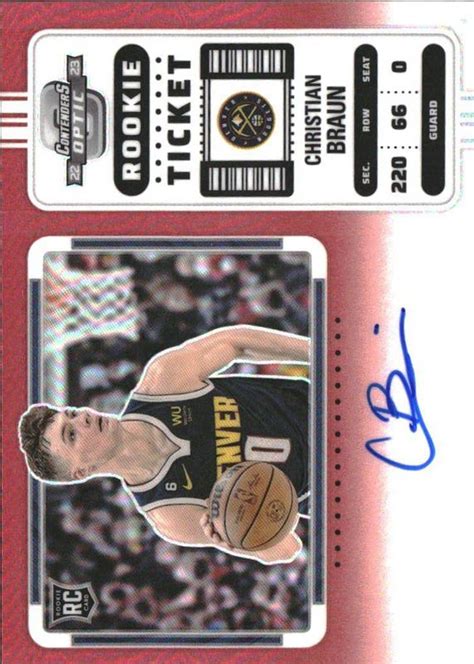 Christian Braun 2022 Contenders Optic 103 Rookie Ticket Auto Variation