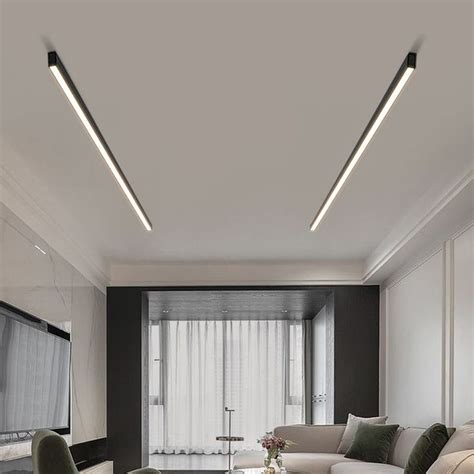 Modern Minimalist Long Strip LED Ceiling Light Aluminum Alloy Kitchen ...