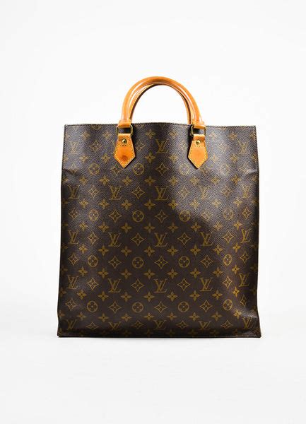 Louis Vuitton Brown And Tan Coated Canvas Monogram Sac Plat Tote Bag