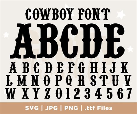 Cowboy Font Ttf Svg Files Cowboy Font Svg Western Font Wild West