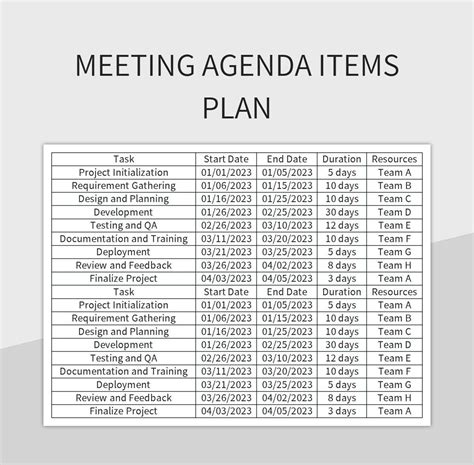 Examples Of Agenda Items In A Meeting Excel Template And Google Sheets ...