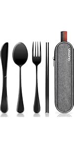 Amazon Travel Utensils With Case Quatish Portable Silverware Set