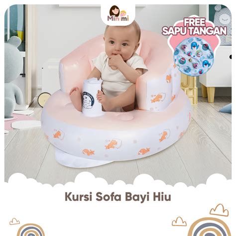 Jual Minimi Sofa Tiup Kursi Pompa Bayi Motif Hiu Free Saputangan Bayi