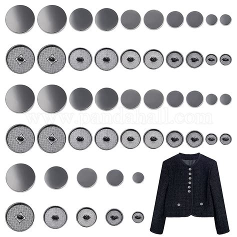 Wholesale WADORN 50Pcs 5 Style 1 Hole Alloy Shank Buttons Pandahall