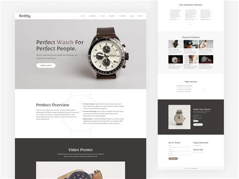 Reddy Single Product Watch Free Landing Page Figma Template