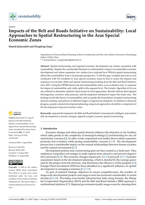 Pdf Impacts Of The Belt And Roads Initiative On Sustainability Local