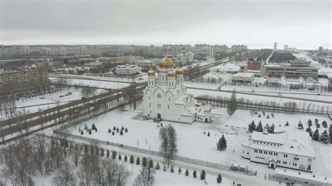 TOLYATTI, RUSSIA - JANUARY 5, 2019 Tolyatti City and Cathedral in