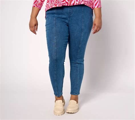 Denim And Co Easy Stretch Regular Jegging With Seam Detail