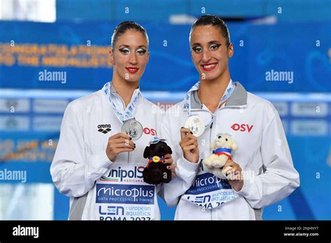 Second Placed Austria S Anna Maria And Eirini Marina Alexandri Pose For