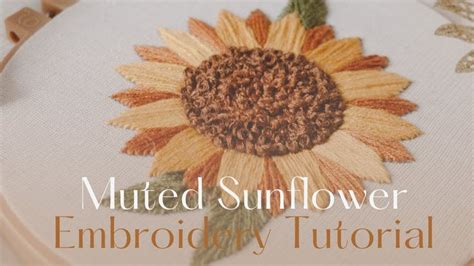 Muted Sunflower Embroidery Pattern