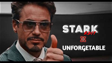 Tony Stark Edit On Unforgettable ⎮rdj⎮iron Man⎮ Youtube