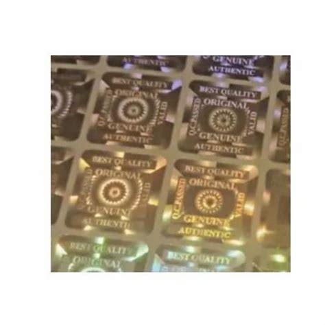 Pvc Glossy Golden Hologram Sticker Packaging Type Packet At Rs 0 10