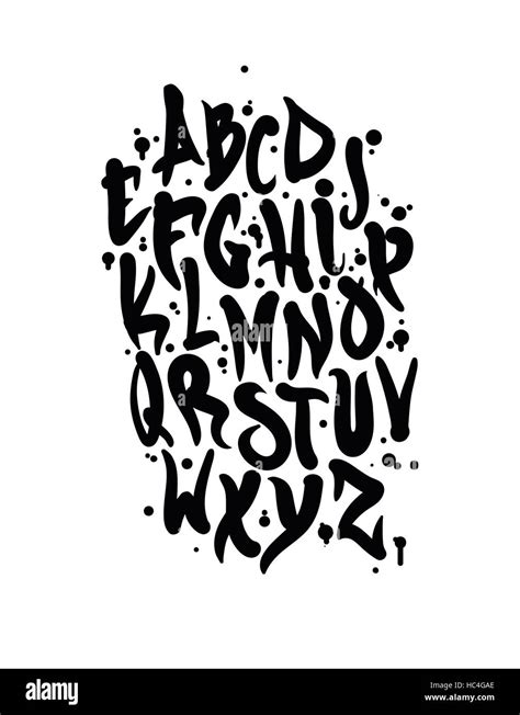 Graffiti font Black and White Stock Photos & Images - Alamy