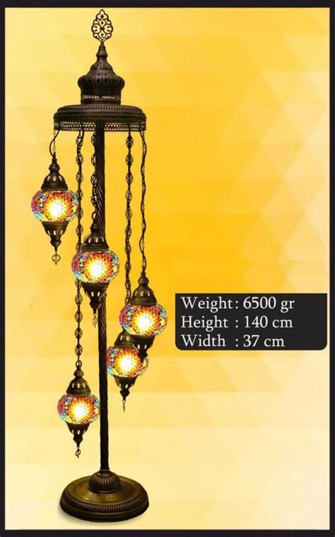 Vintage Mosaic Floor Lamp 5 Globes