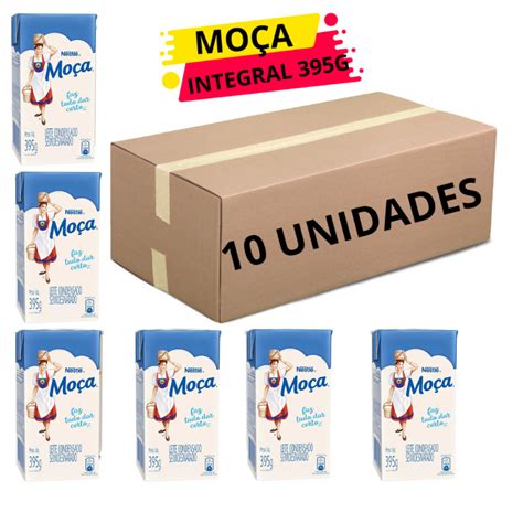 Leite Condensado integral MOÇA 395G Caixa Kit 10 Unidades super