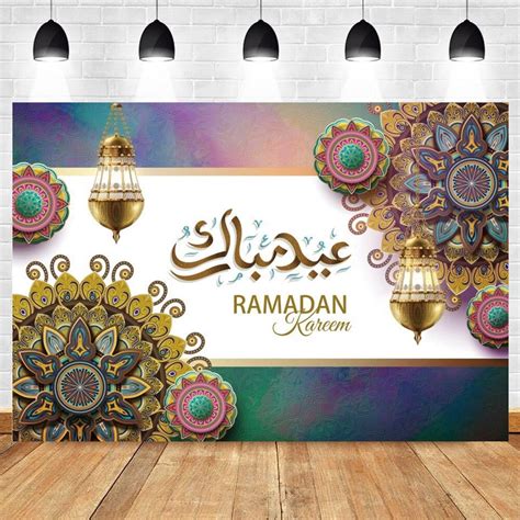 Mosque Ramadan Festivals Kareem Mubarak Backdrop Moon Party Poster Baby