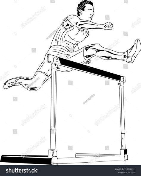 Hurdles Racing Vector Hurdle Race Man Stock Vector Royalty Free