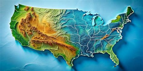Unveiling the United States Topography a Detailed 3D Relief Map in Soft ...