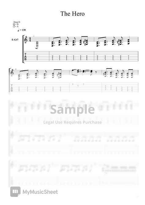 Jam Project Tvop The Hero E Guitar Sheets By