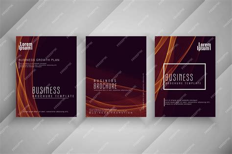 Premium Vector Abstract Wavy Business Brochure Template Set