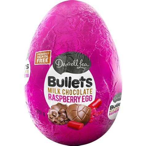 Darrell Lea Raspberry Bullets Milk Chocolate Egg 120g Woolworths