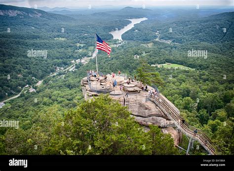 Overlooking Chimney Rock And Lake Lure Stock Photo Alamy