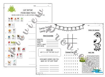 Leap Day | Leap Year Printable Worksheets Two-Pack by Keegan for Kids