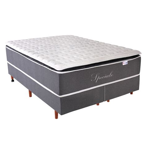 Conjunto Cama Box King Pillow Top D Colch O Mola Ensacada