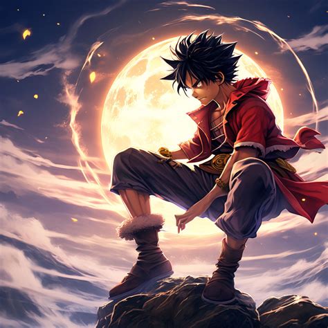 Monkey d luffy gear 5 under moon by ABDELMAOULA LATLASSI - Playground