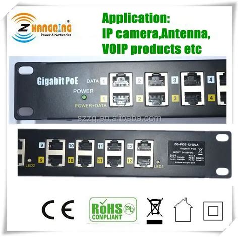 Multiport 1u Rackmount Gigabit Poe Injector Zq Poe 12 Guabpassive Poe