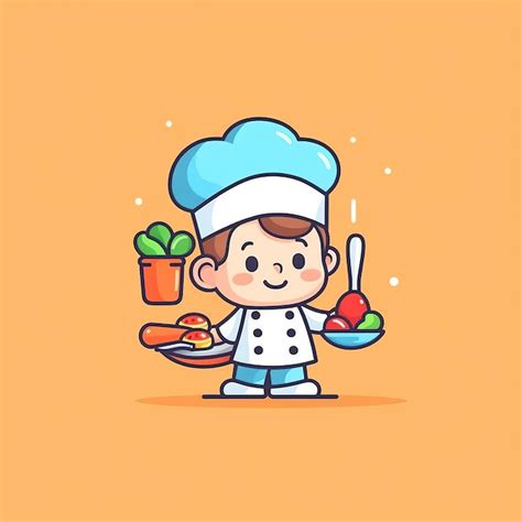 Ilustraci N De Personaje De Dibujos Animados De Un Chef Sosteniendo Una