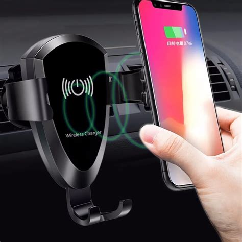 Cell Phone Qi Wireless Charger For Car Universal Gravity Car Air Vent Mount Holder For Iphone 8