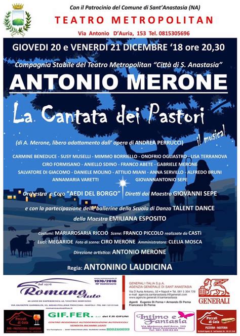 Teatro Ritorna Lattesissima Cantata Dei Pastori Di Antonio Merone