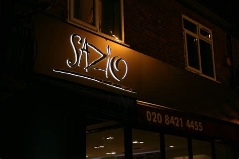 Illuminated Italian Restaurant Sign Sazio Action Signs