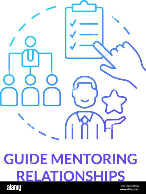 Guide Mentoring Relationships Blue Gradient Concept Icon Stock Vector