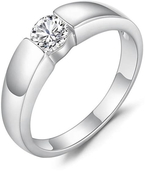 classic  cz  sterling silver ring
