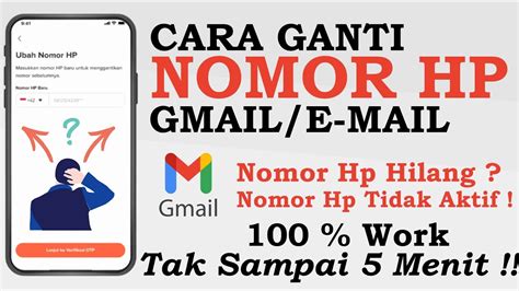 CARA GANTI NOMOR HP AKUN GMAIL ATAU E MAIL HILANG TIDAK AKTIF LAGI