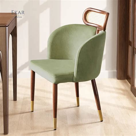 Ekar Furniture Luxury Leather And Wood Chair Unique Light Luxury