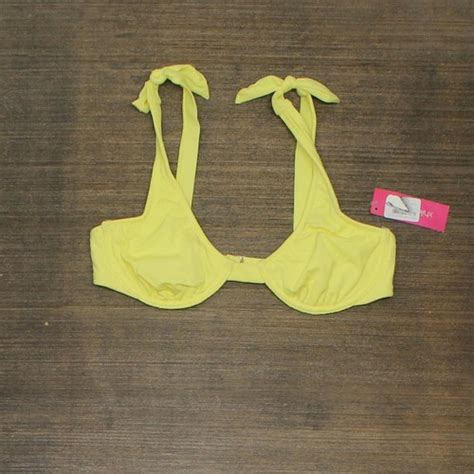 Xhilaration Juniors Ribbed Shoulder Tie Underwire Bikini Top AFJ T