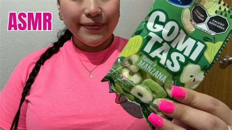 Asmr Espa Ol Comiendo Gomitas De Manzana Dulce Mexicano Eating Gummy