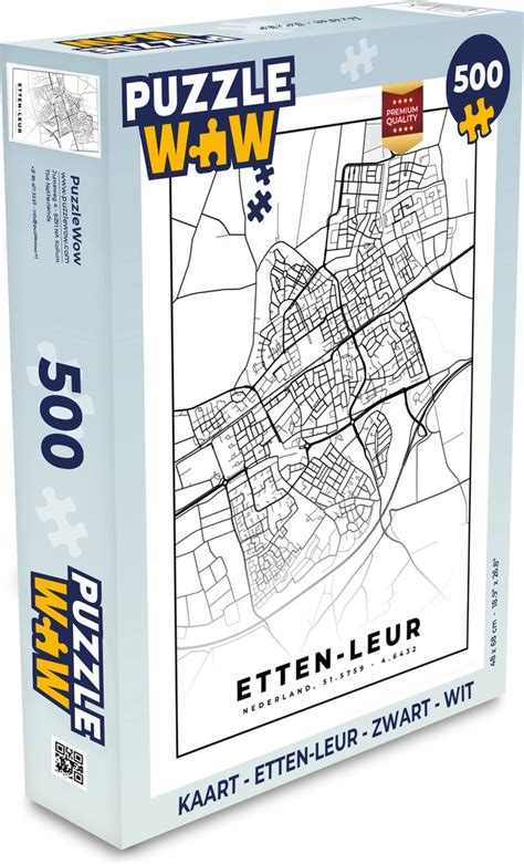 Puzzel Kaart Etten Leur Zwart Wit Legpuzzel Puzzel 500