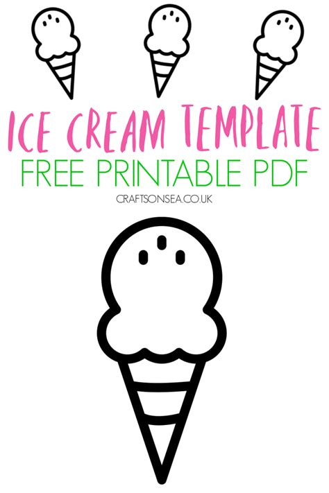 Free Ice Cream Template Printable Pdf Crafts On Sea