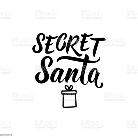 Secret Santa Vector Illustration Christmas Lettering Ink Illustration Stock Illustration