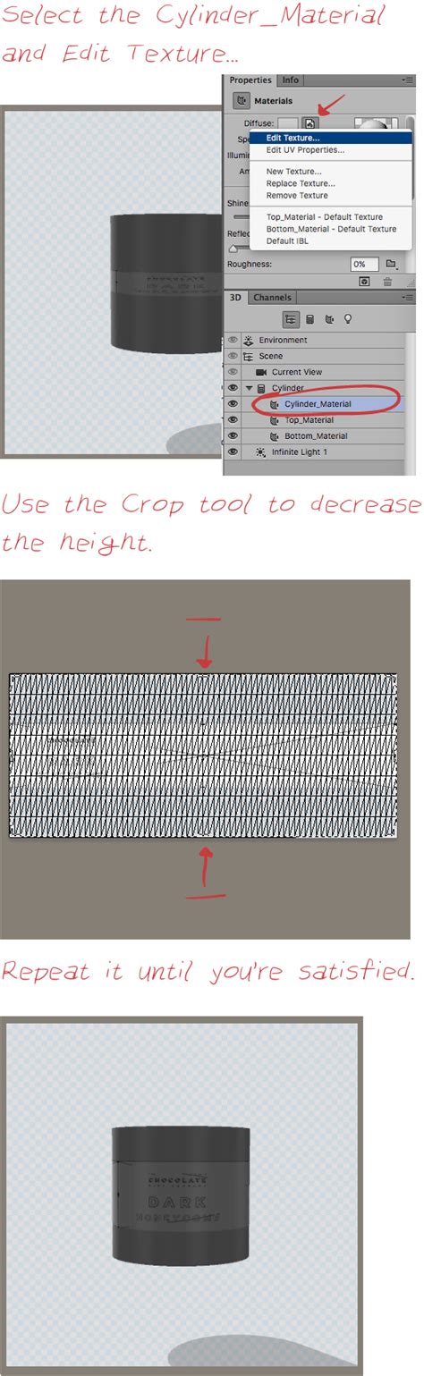 Adobe Photoshop How To Wrap A Label To Scale Around A Cylinder Using Photoshop 3d Tools