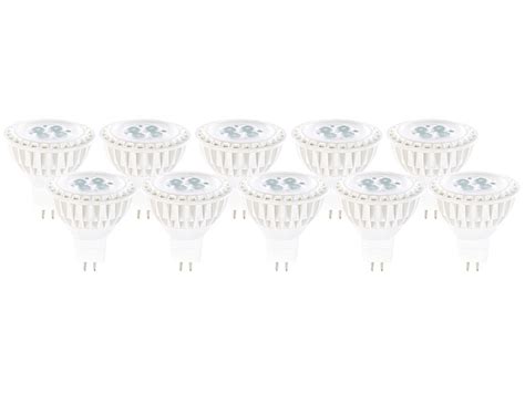 Luminea High Power Led Spot Gu5 3 Warmweiß 5 W 320 Lm 10er Set