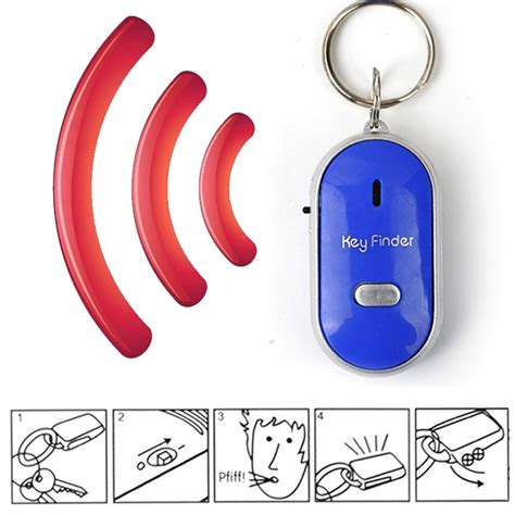 New Whistle Key Finder Flashing Beeping Sound Control Alarm Anti Lost